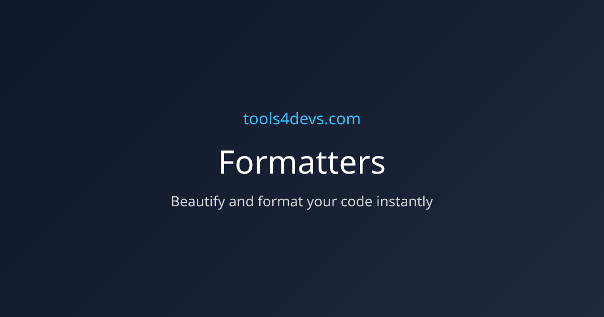 Universal Code Formatter | Free Beautifier & Validator for JSON, CSS ...